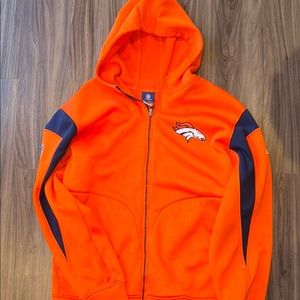 Denver Broncos Full Zip Reebok Hoodie Size XL